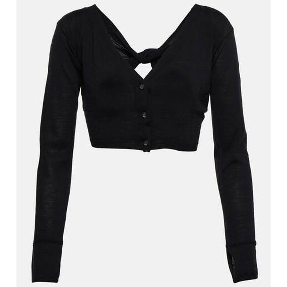 Jacquemus 'Le' Black Wool Cardigan Soli Wool-Blend Cardigan Size 38 - NWT - Picture 1 of 4